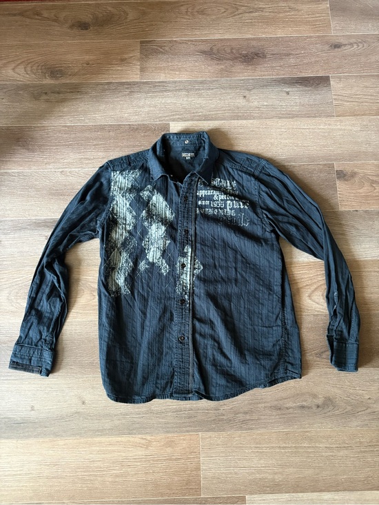 Point Zero Other - Black Graphic Button-Up Shirt